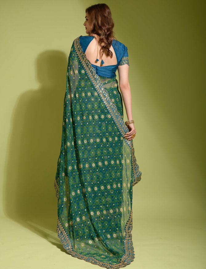 D 2020 Embroidery lace Printed Sarees Catalog